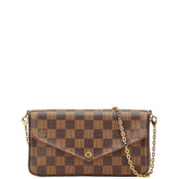 ルイ ヴィトン ダミエ ポシェット フェリシー チェーン ショルダーバッグ N40492 ブラウン PVC レディース LOUIS VUITTON 【中古】